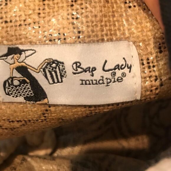 👠mudpie Straw Jute Beachbag with flower print - Picture 5 of 8